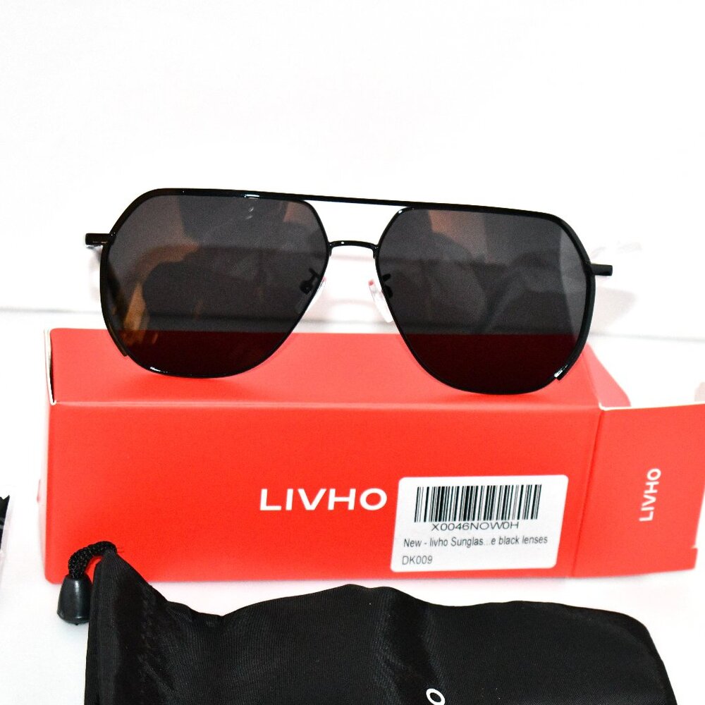 Livho Polarized Aviator Sunglasses – Trendy Square UV Protection Oversized Fashi